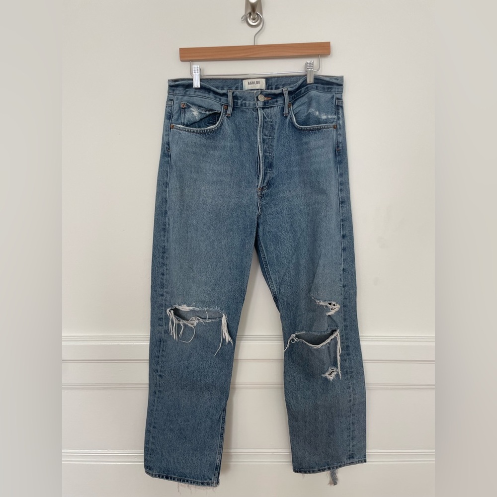 AGOLDE 90s Straight Legged Ripped Jeans